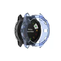 For Garmin Fenix 6X/6X Pro Transparent TPU Anti-aging Anti-drop Smart Watch Protective Frame Case - Blue