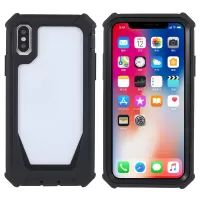 For iPhone XS Max 6.5 inch Shockproof Four Corner Anti-fall Detachable 2-in-1 TPU + Acrylic Hybrid Cases - Black