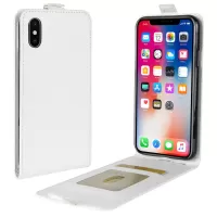 Crazy Horse Vertical Flip Leather Cover with Card Slot for iPhone XS / X 5.8 inch - White