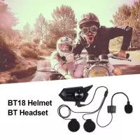 docooler Motorcycle Helmet Headset Motorbike Wireless Bluetooth 5.0 Headphones with Microphone Supports Automatic Answering Motor Helmet Earphone