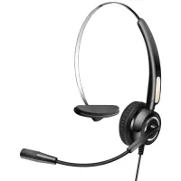 Communication Headset Upgrade Directional Noise-canceling Headphones 330°Adjustable Ear Plate Leather Earmuffs The USB Connector