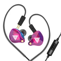 QKZ VK4 Stylish 3.5mm Wired HiFi Heavy Bass Noise Canceling Earphone Music Gaming In-ear Headset with Microphone - Colorful