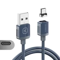 KUULAA KL-X52 1m 2.4A Fast Charging Cable Data Sync Wire + Type-C Magnetic Adapter - Blue