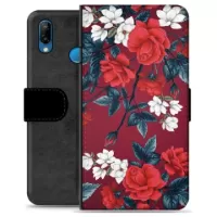 Huawei P20 Lite Premium Wallet Case - Vintage Flowers