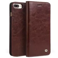 iPhone 7 Plus Qialino Classic Wallet Leather Case - Brown