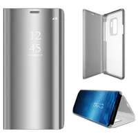 Luxury Mirror View Samsung Galaxy S9+ Flip Case - Silver