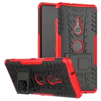 Anti-Slip Sony Xperia XZ3 Hybrid Case with Stand - Red / Black