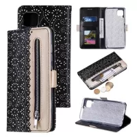 Lace Pattern Huawei P40 Lite Wallet Case - Black