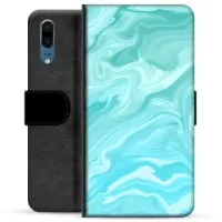 Huawei P20 Premium Wallet Case - Blue Marble