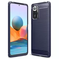 Xiaomi Redmi Note 10 Pro Brushed TPU Case - Carbon Fiber - Blue