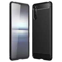 Sony Xperia 10 III, Xperia 10 III Lite Brushed TPU Case - Carbon Fiber - Black
