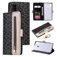 Lace Pattern Huawei P Smart 2020 Wallet Case - Black