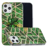 Marble Pattern Electroplated IMD iPhone 12 Pro Max TPU Case - Green