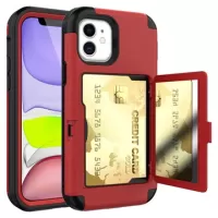 iPhone 12 Mini Hybrid Case with Hidden Mirror & Card Slot - Red