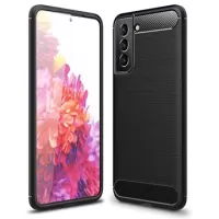 Samsung Galaxy S21 FE 5G Brushed TPU Case - Carbon Fiber - Black