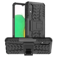 Anti-Slip Samsung Galaxy A03 Core Hybrid Case with Stand - Black