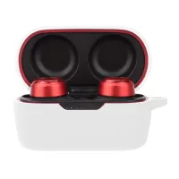 For JBL T280TWS X Earphone Silicone Protective Case Earbud Charging Box Anti-fall Cover with Anti-lost Hook - White