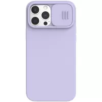 NILLKIN Soft Liquid Silicone Hard PC Shockproof Phone Case with Microfiber Lining and Slide Camera Lens Cover for iPhone 13 Pro Max 6.7 inch - Purple