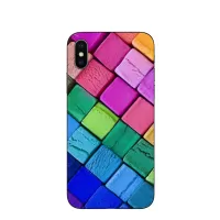 Pattern Printing TPU Soft Case for iPhone XS/X 5.8 inch - Colorful Blocks