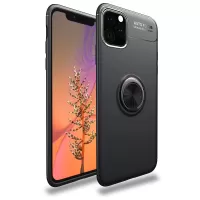 Finger Ring Kickstand TPU Case for iPhone 11 6.1 inch (2019) (Built-in Metal Sheet) - All Black