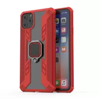 Warrior Style Rotating Ring Kickstand PC + TPU Combo Case for iPhone 11 Pro Max 6.5 inch (2019) - Red