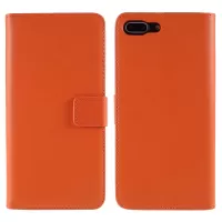 Multiple Colors Genuine Leather Wallet Stand Phone Cover Shell Cell Phone Accessories for iPhone 7 Plus / 8 Plus - Orange