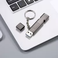 128GB USB3.0 U Disk Whistle USB Flash Drive 2-in-1 Design Portable U Disk Zinc Alloy Material Solid and Durable Plug and Play