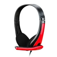 eFound E-601 Headset 3.5mm Stereo Headset 40mm Driver with Adjustable Microphone for Office/Entertainment Red