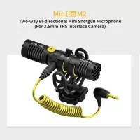 7RYMS MinBo M2 Mini Two-Way Condenser Microphone On-Camera Mic Cardioid/ Bi-directional Dual Patterns for 3.5mm TRS Interface Camera