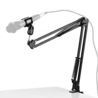 Microphone Stand Holder Table Lazy Bracket with Extendable Arm Microphone Clip