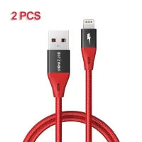 [2PCS Red]BlitzWolf BW-MF9 Pro 2.4A for Lightning to USB Cable With MFi Certified 0.9m/3ft For iPhone Charger Cable Data