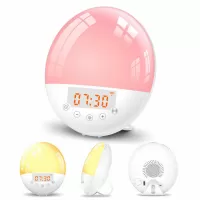 WIFI Sunrise Alarm Clock Light FM Radio Smart Wake Up LED Sunrise Light Tuya APP Control Work with Alexa/Google 7 Colors