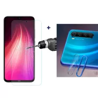 For Xiaomi Redmi Note 8 Bakeey Anti-Explosion Tempered Glass Screen Protector + Blue Metal Circle Ring Phone Lens Protec
