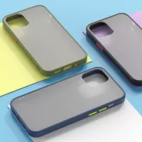 Bakeey for iPhone 12 Pro Max Case Shockproof Anti-Fingerprint Matte Translucent Hard PC & Soft TPU Edge Protective Case
