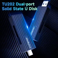 thinkplus TU202 128GB USB3.0/Type-C Dual-port Portable Solid Sate U Disk High-speed USB Flash Drive for Smartphone PC Laptop