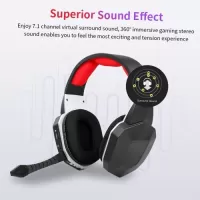 HW-N9M 2.4G Wireless Gaming Headset Virtual 7.1 Surround Sound Removable Microphone Compatible with PS4/PS5/PC/Switch/MAC/Phone