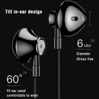 Lenovo HF140 Wired Earbuds Headphones with Microphone and Volume Control Powerful Bass Sound Noise Isolating Earphones