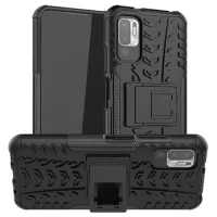 Anti-Slip Xiaomi Redmi Note 10 5G Hybrid Case with Stand - Black