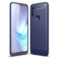 Motorola Moto G50 Brushed TPU Case - Carbon Fiber - Blue