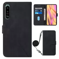 Line Series Sony Xperia 5 III Wallet Case - Black