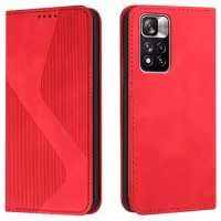 Business Style Xiaomi Redmi Note 11 Pro/Note 11 Pro+ Wallet Case - Red