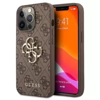 Guess 4G Big Metal Logo iPhone 13 Pro Hybrid Case - Brown