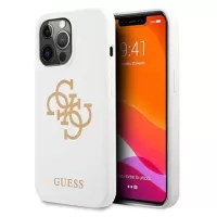 Guess Silicone 4G Logo iPhone 13 Pro Max Case - White