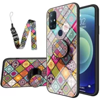 Checkered Pattern OnePlus Nord N10 5G Hybrid Case - Colorful Mandala