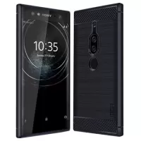 Mofi Carbon Fiber Sony Xperia XZ2 Premium TPU Case - Dark Blue