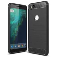 Google Pixel 2 Brushed TPU Case - Carbon Fiber - Black