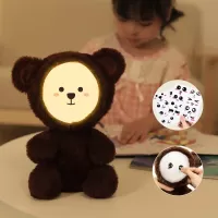 Cute Cartoon Plush Toy Night Light Bluetooth Speaker Children Girlfriend Gift - Bear