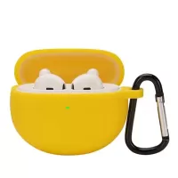 Shockproof Soft Silicone Wireless Earphones Skin Cover with Keychain Hook for Oppo Enco Air - Yellow