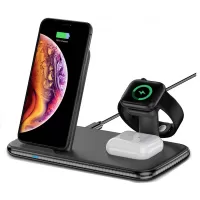 4-in-1 15W Fast Wireless Charging Station for Multiple Devices, iPhone + Apple Watch + Apple Airpods + Android Phone