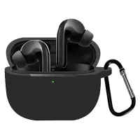 For Xiaomi FlipBuds Pro Soft Silicone Case Shock-Absorbing Protective Earphone Sleeve with Anti-loss Hook - Black